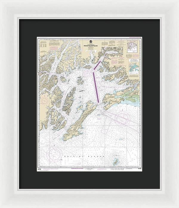 Nautical Chart-16700 Prince William Sound - Framed Print