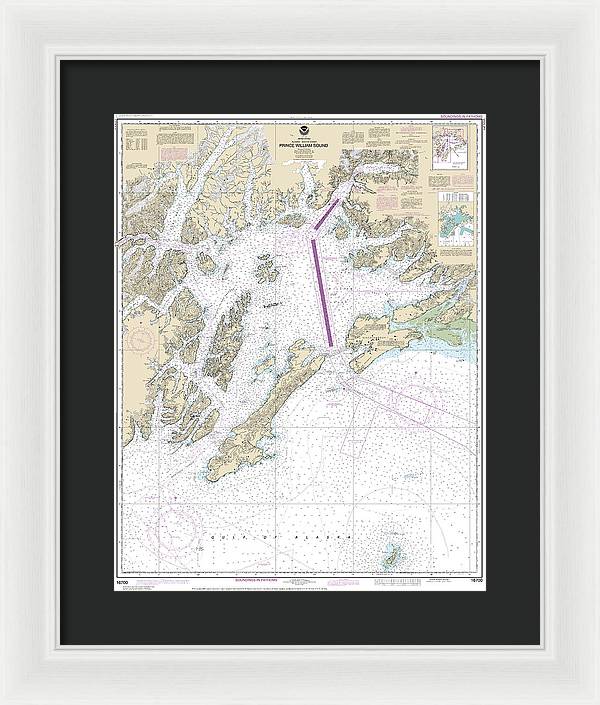 Nautical Chart-16700 Prince William Sound - Framed Print