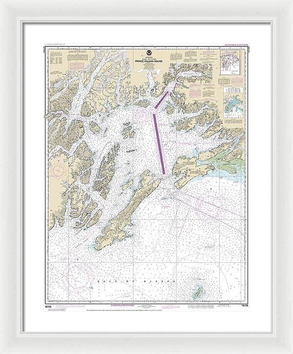 Nautical Chart-16700 Prince William Sound - Framed Print