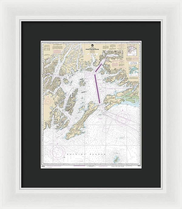 Nautical Chart-16700 Prince William Sound - Framed Print