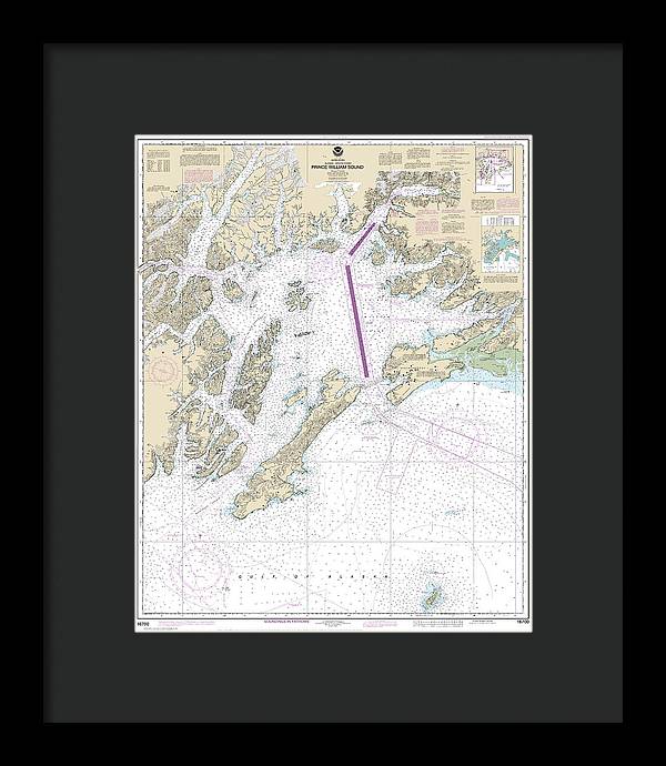 Nautical Chart-16700 Prince William Sound - Framed Print