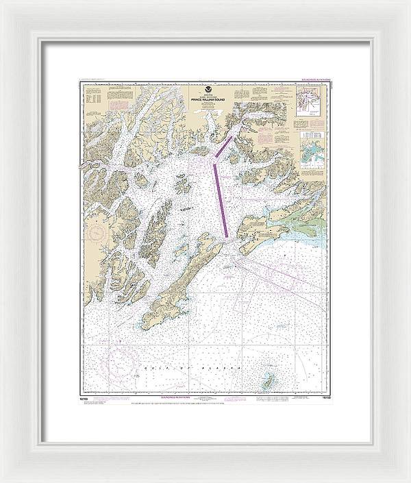 Nautical Chart-16700 Prince William Sound - Framed Print