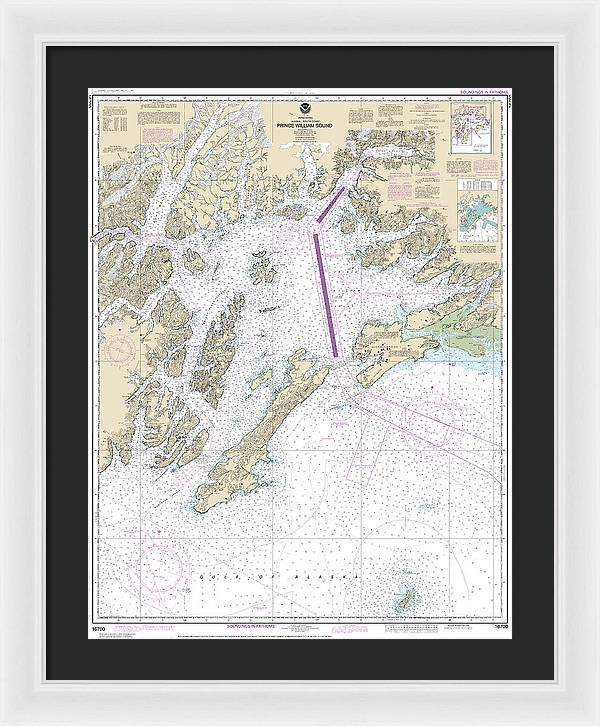 Nautical Chart-16700 Prince William Sound - Framed Print