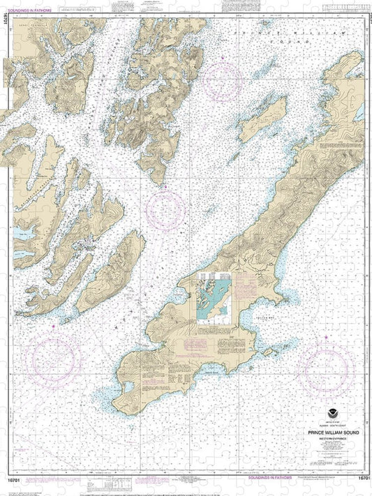 Nautical Chart 16701 Prince William Sound Western Entrance Puzzle