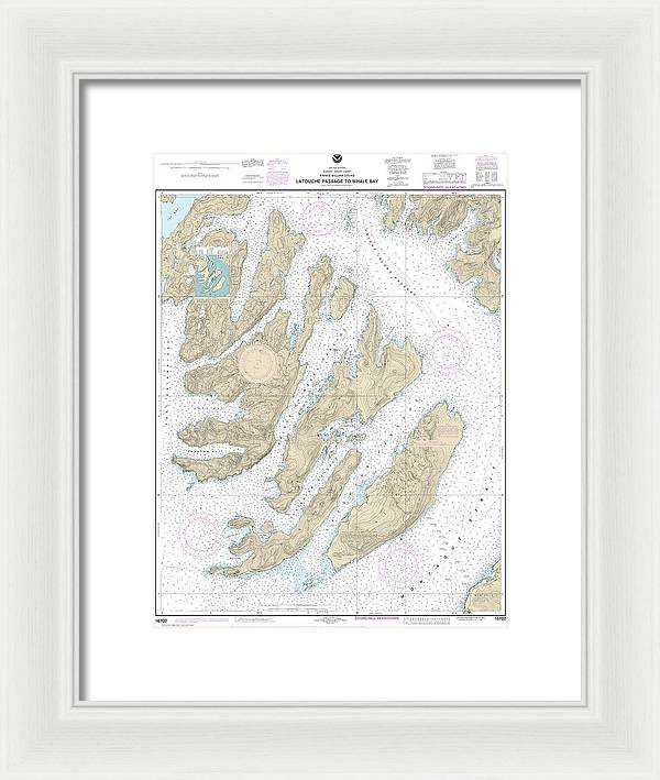 Nautical Chart-16702 Latouche Passage-whale Bay - Framed Print