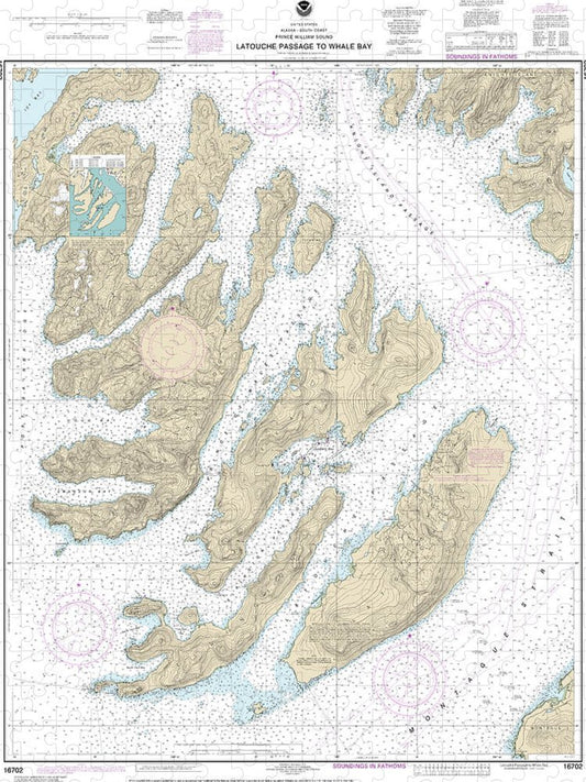 Nautical Chart 16702 Latouche Passage Whale Bay Puzzle