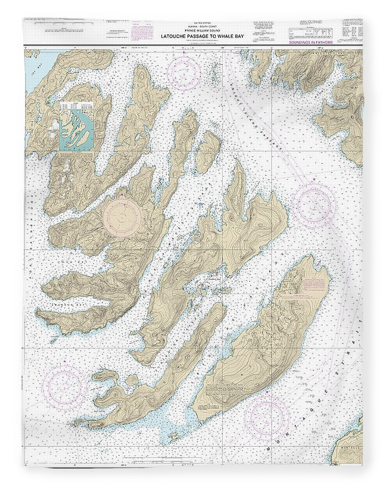 Nautical Chart-16702 Latouche Passage-whale Bay - Blanket