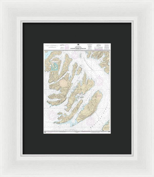 Nautical Chart-16702 Latouche Passage-whale Bay - Framed Print