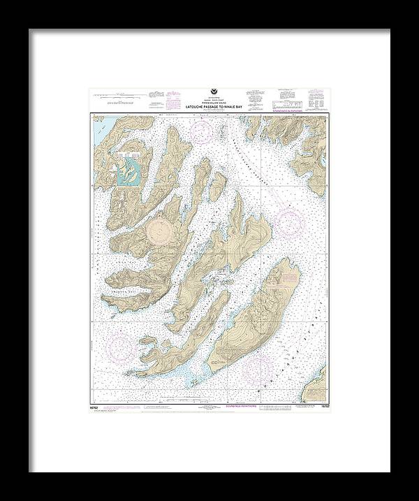 Nautical Chart-16702 Latouche Passage-whale Bay - Framed Print