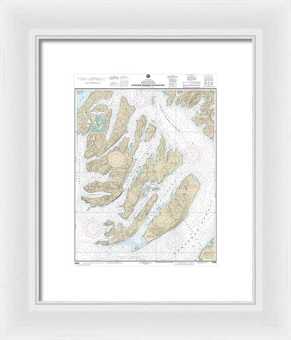 Nautical Chart-16702 Latouche Passage-whale Bay - Framed Print