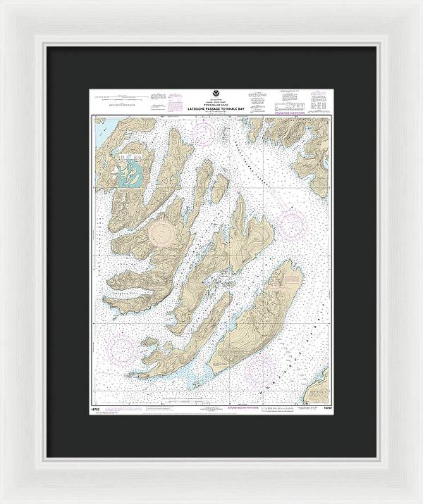 Nautical Chart-16702 Latouche Passage-whale Bay - Framed Print