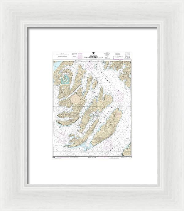 Nautical Chart-16702 Latouche Passage-whale Bay - Framed Print