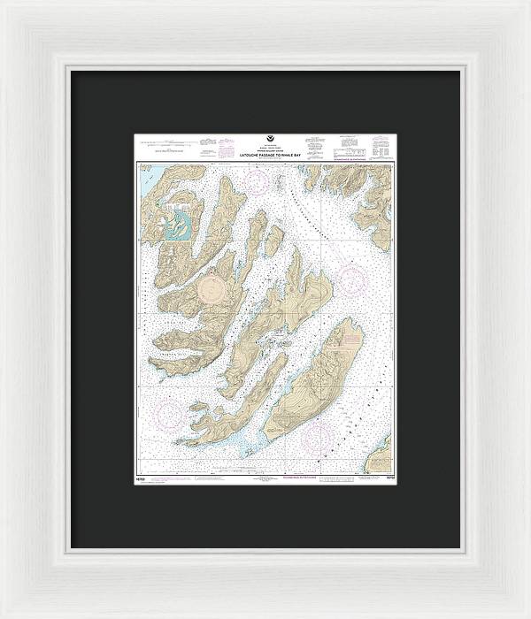 Nautical Chart-16702 Latouche Passage-whale Bay - Framed Print