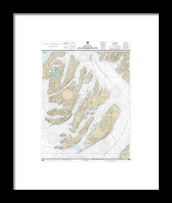 Nautical Chart-16702 Latouche Passage-whale Bay - Framed Print