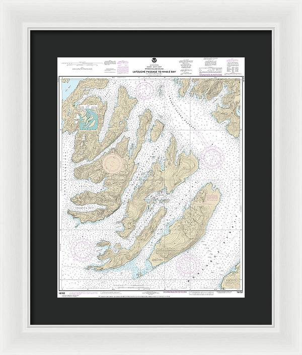 Nautical Chart-16702 Latouche Passage-whale Bay - Framed Print