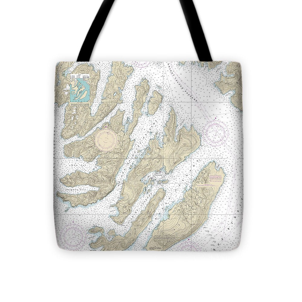 Nautical Chart-16702 Latouche Passage-whale Bay - Tote Bag