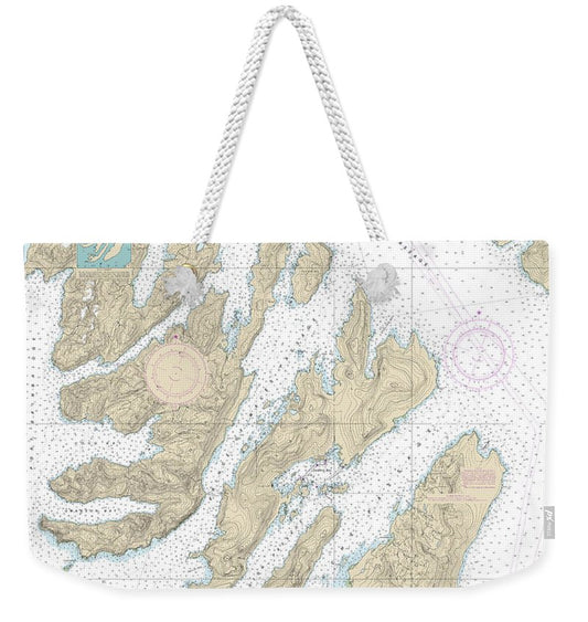 Nautical Chart-16702 Latouche Passage-whale Bay - Weekender Tote Bag