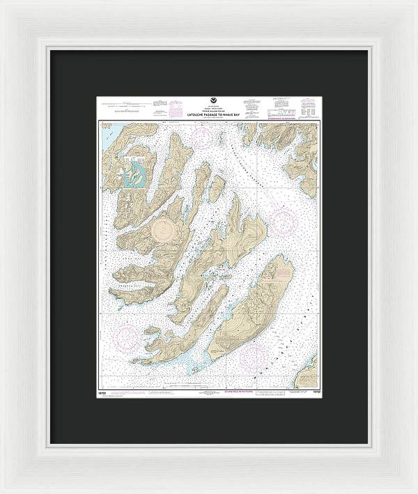 Nautical Chart-16702 Latouche Passage-whale Bay - Framed Print