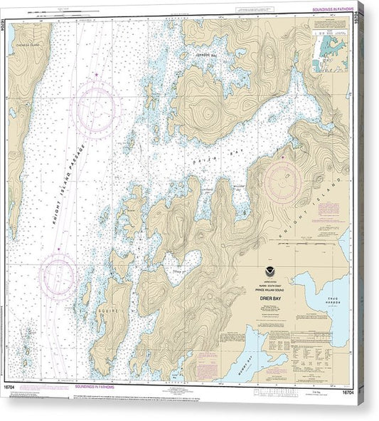 Nautical Chart-16704 Drier Bay, Prince William Sound  Acrylic Print