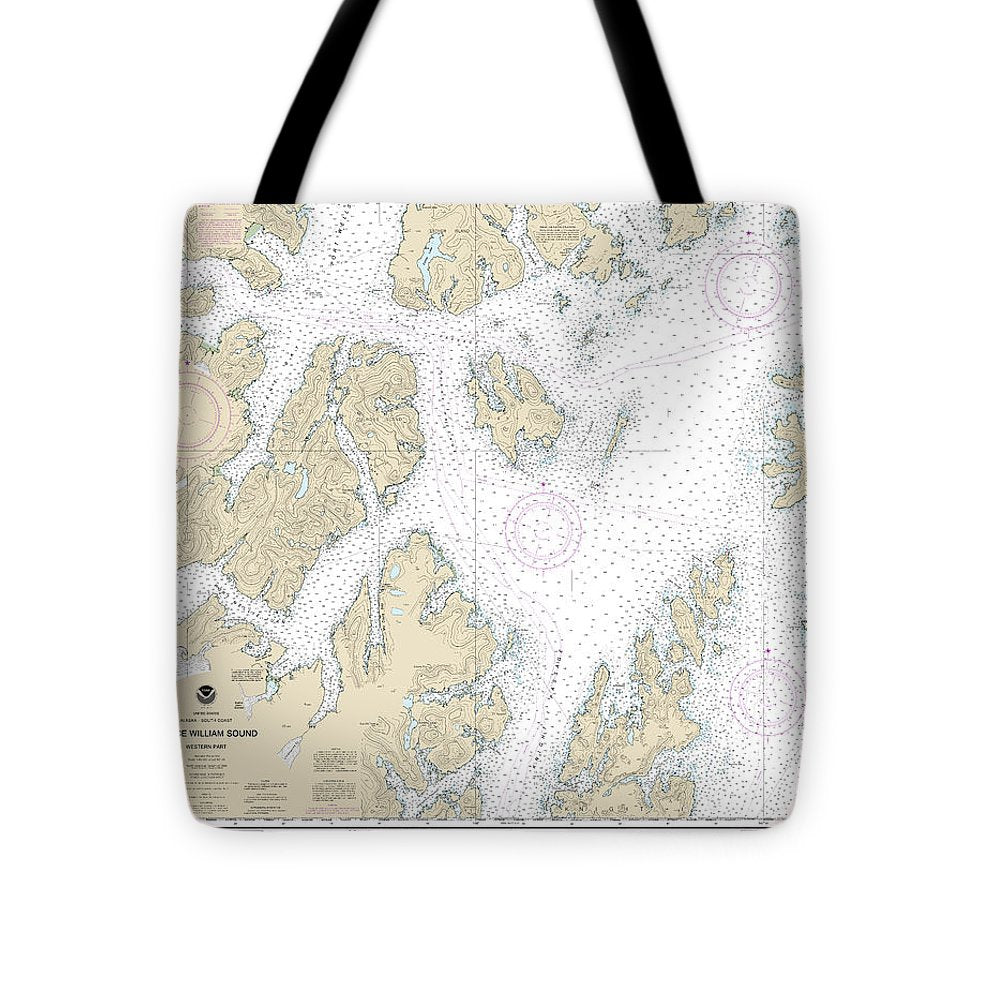 Nautical Chart-16705 Prince William Sound-western Part - Tote Bag