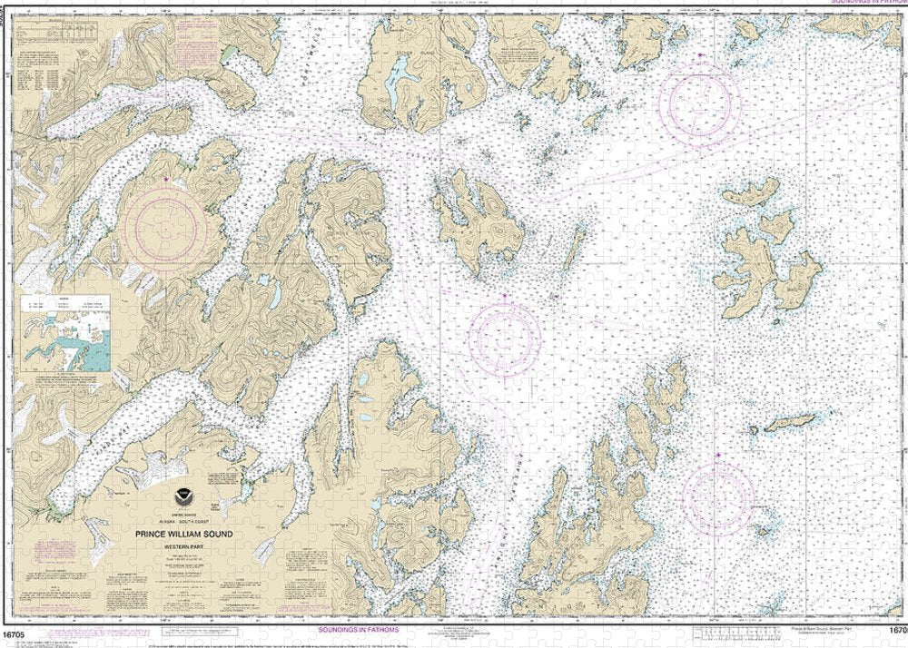 Nautical Chart-16705 Prince William Sound-western Part - Puzzle
