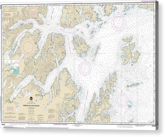 Nautical Chart-16705 Prince William Sound-Western Part  Acrylic Print
