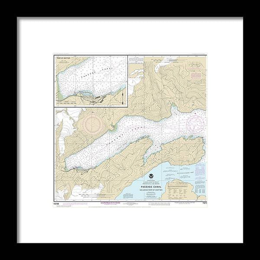 Nautical Chart-16706 Passage Canal Incl Port-whittier, Port-whittier - Framed Print