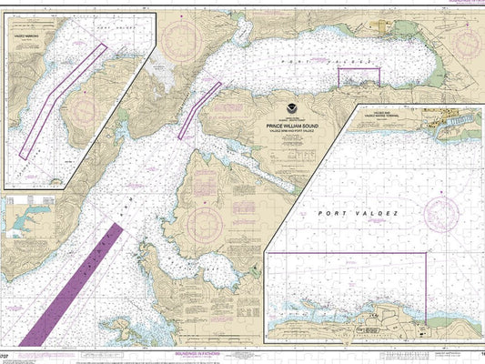 Nautical Chart 16707 Prince William Sound Valdez Arm Port Valdez, Valdez Narrows, Valdez Valdez Marine Terminal Puzzle