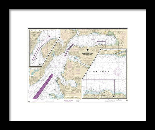 A beuatiful Framed Print of the Nautical Chart-16707 Prince William Sound-Valdez Arm-Port Valdez, Valdez Narrows, Valdez-Valdez Marine Terminal by SeaKoast