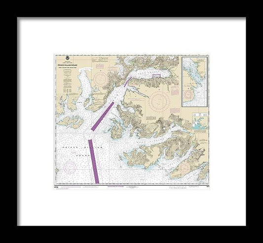 A beuatiful Framed Print of the Nautical Chart-16708 Prince William Sound-Port Fidalgo-Valdez Arm, Tatitlek Narrows by SeaKoast