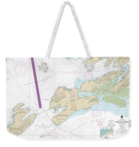 Nautical Chart-16709 Prince William Sound-eastern Entrance - Weekender Tote Bag