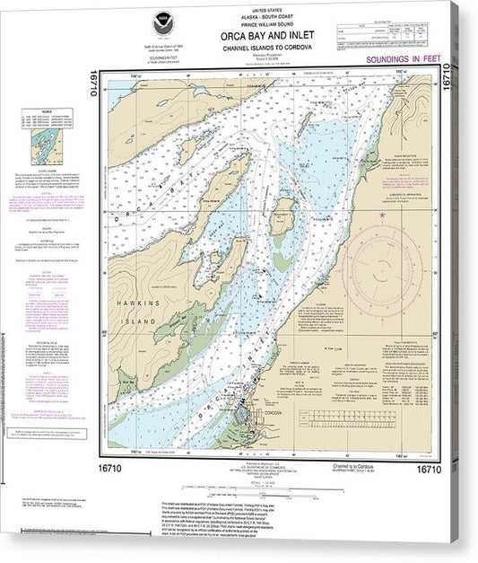 Nautical Chart-16710 Orca B-Ln-Channel Ls-Cordova  Acrylic Print