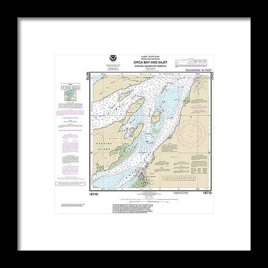 A beuatiful Framed Print of the Nautical Chart-16710 Orca B-Ln-Channel Ls-Cordova by SeaKoast