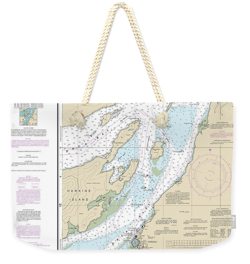 Nautical Chart-16710 Orca B-ln-channel Ls-cordova - Weekender Tote Bag