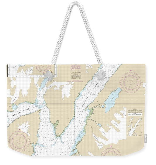 Nautical Chart-16711 Port Wells, Including College Fiord-harriman Fiord - Weekender Tote Bag