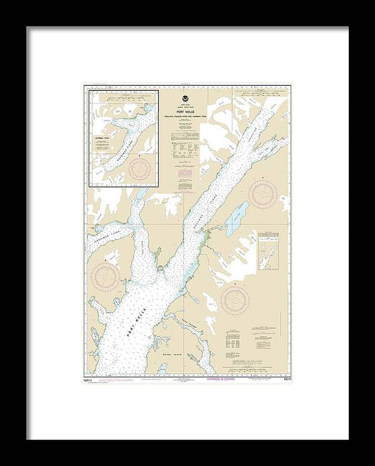 A beuatiful Framed Print of the Nautical Chart-16711 Port Wells, Including College Fiord-Harriman Fiord by SeaKoast