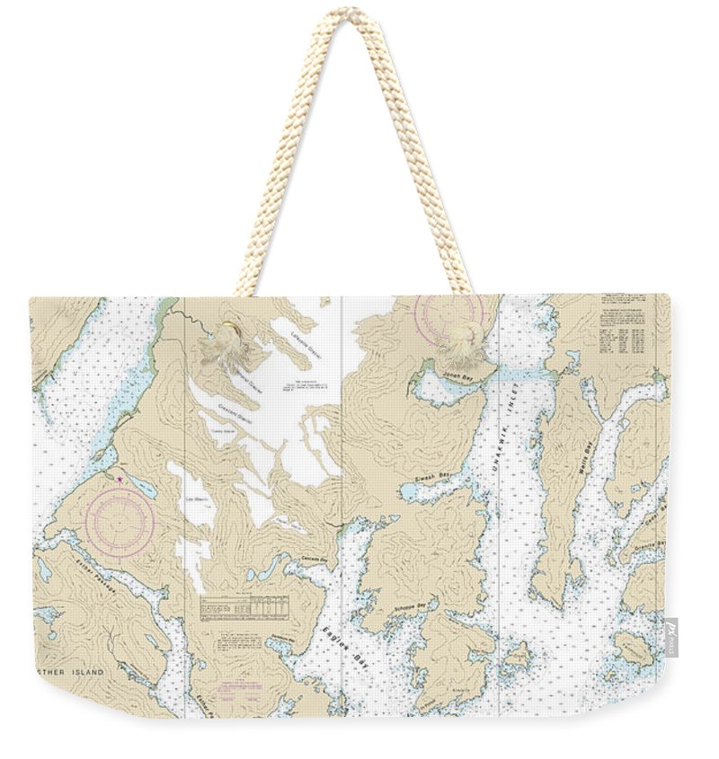 Nautical Chart-16712 Unakwik Inlet-esther Passage-college Fiord - Weekender Tote Bag