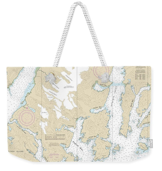 Nautical Chart-16712 Unakwik Inlet-esther Passage-college Fiord - Weekender Tote Bag
