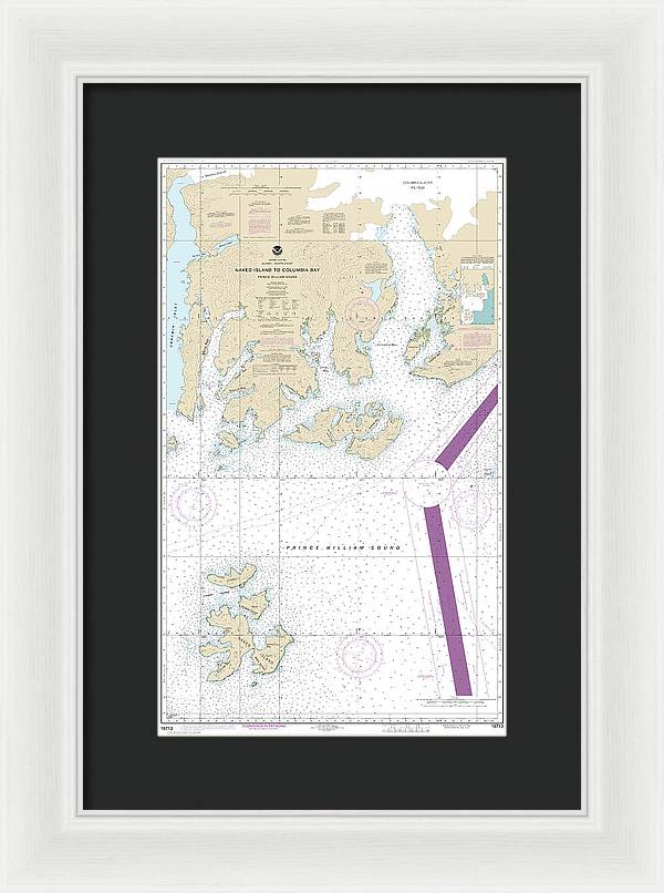 Nautical Chart-16713 Naked Island-columbia Bay - Framed Print