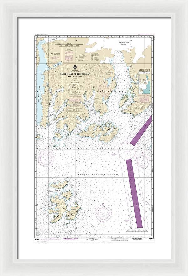 Nautical Chart-16713 Naked Island-columbia Bay - Framed Print