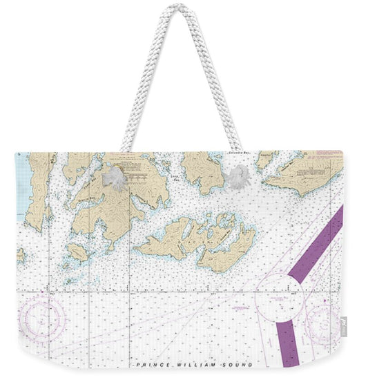 Nautical Chart-16713 Naked Island-columbia Bay - Weekender Tote Bag