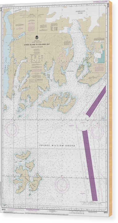 Nautical Chart-16713 Naked Island-Columbia Bay Wood Print