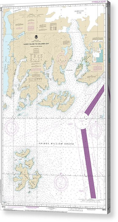 Nautical Chart-16713 Naked Island-Columbia Bay  Acrylic Print