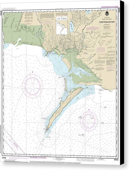 Nautical Chart-16723 Controller Bay - Canvas Print