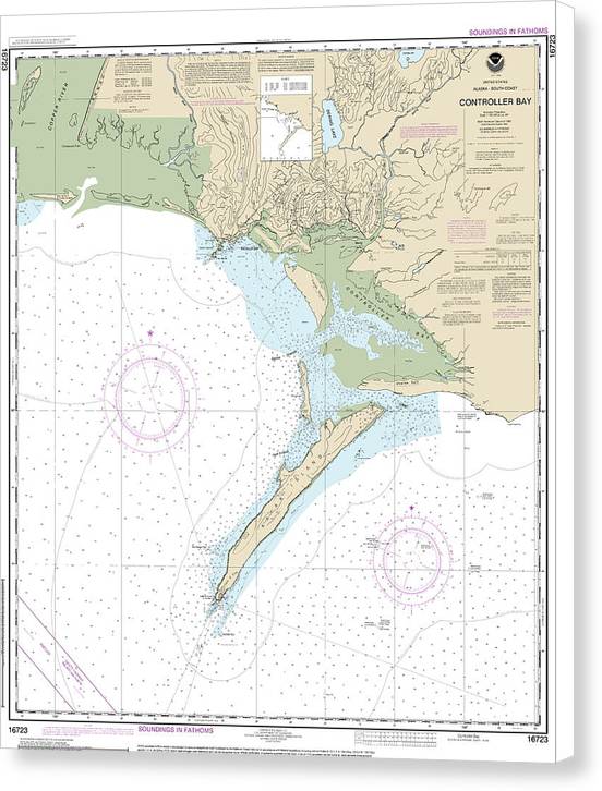 Nautical Chart-16723 Controller Bay - Canvas Print