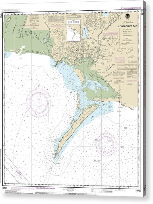 Nautical Chart-16723 Controller Bay  Acrylic Print