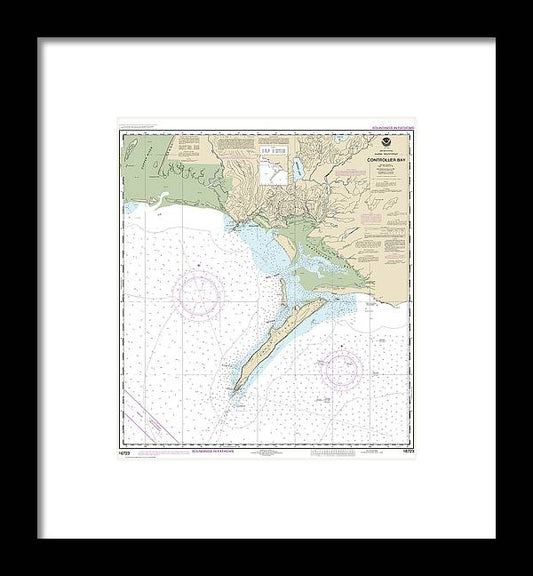 A beuatiful Framed Print of the Nautical Chart-16723 Controller Bay by SeaKoast