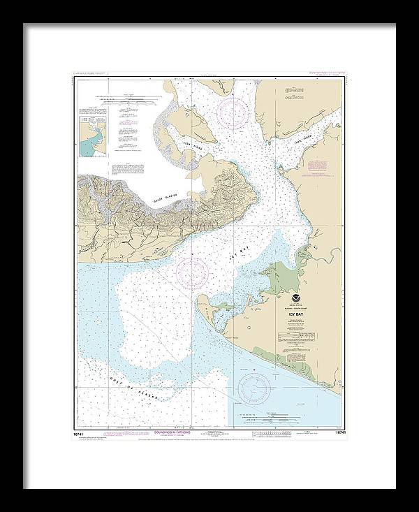 Nautical Chart-16741 Icy Bay - Framed Print