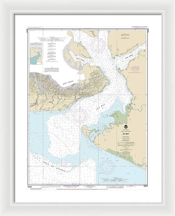 Nautical Chart-16741 Icy Bay - Framed Print