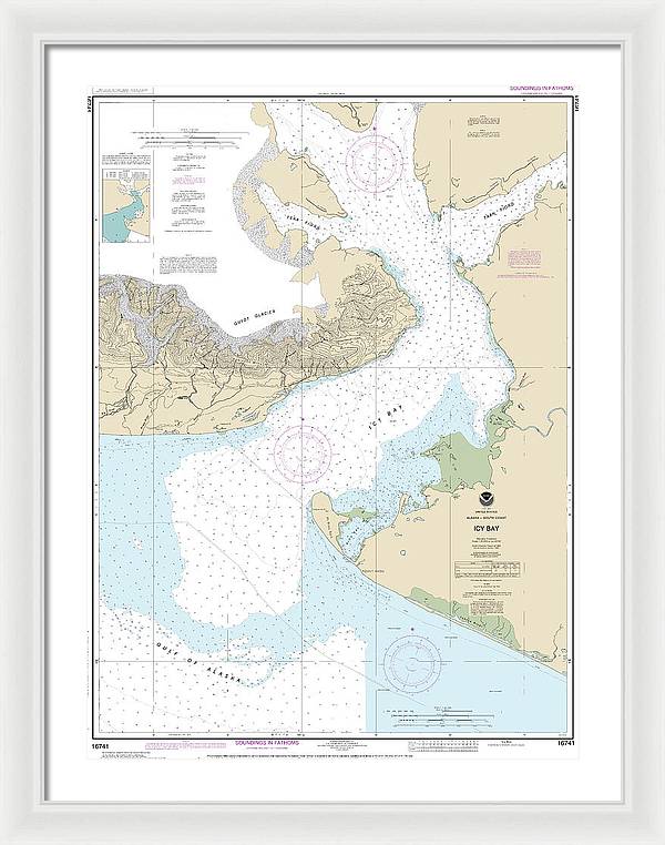 Nautical Chart-16741 Icy Bay - Framed Print